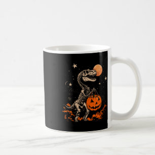 Spooky Dinosaur Skeleton Scary Pumpkin Moon Hallow Coffee Mug