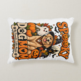 Spooky Dog Mom Halloween Cute Skeleton Dog Lover Accent Pillow