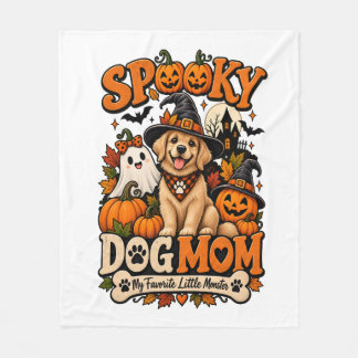 Spooky Dog Mom Halloween Cute Skeleton Dog Lover Fleece Blanket