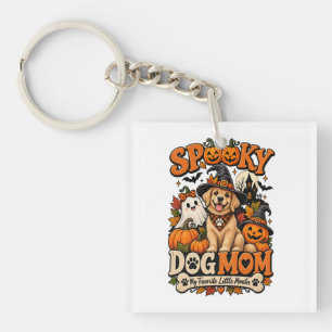 Spooky Dog Mom Halloween Cute Skeleton Dog Lover Keychain