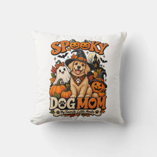Spooky Dog Mom Halloween Cute Skeleton Dog Lover Throw Pillow