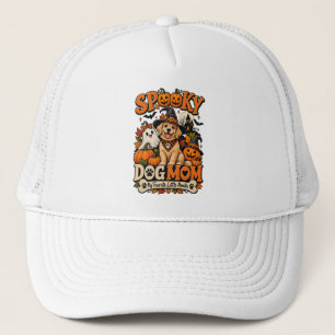 Spooky Dog Mom Halloween Cute Skeleton Dog Lover  Trucker Hat