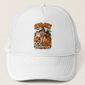Spooky Dog Mom Halloween Cute Skeleton Dog Lover Trucker Hat