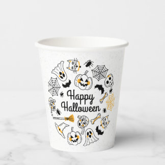 Spooky Doodle Halloween Paper Cups