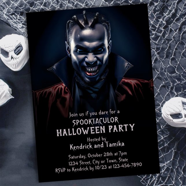 Spooky Dracula Halloween Costume Party Invitation (Creator Uploaded)