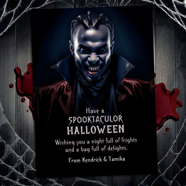 Spooky Dracula Vampire Halloween Greeting Holiday Card (Creator Uploaded)