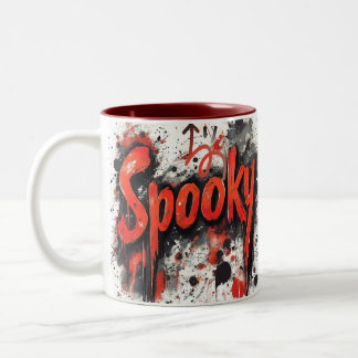 Spooky Drip Halloween Mug-Red Interior Two-Tone Coffee Mug