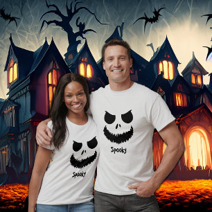 Spooky Dual Face Front and Back Halloween T-Shirt