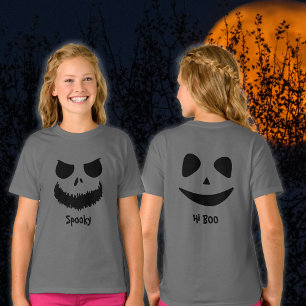 Spooky Dual Face Front and Back Halloween T-Shirt