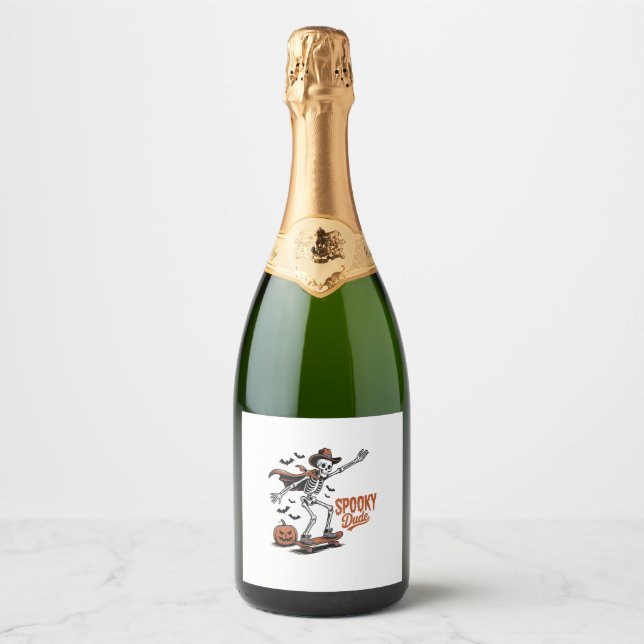 Spooky Dude Spooky Season Sparkling Wine Label (Front)