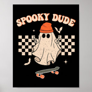 Spooky Dude Toddler Retro Groovy Hippie Halloween  Poster