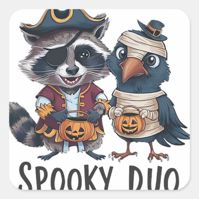 Spooky Duo Square Sticker (Front)