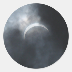 Spooky Eclipse Storm Clouds 2017 Classic Round Sticker