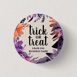 Spooky Elegance Halloween Floral Wreath Collection 1 Inch Round Button