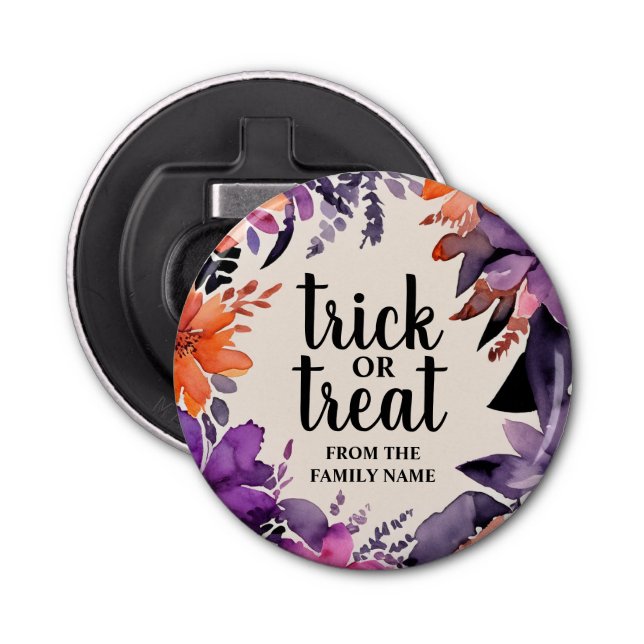 Spooky Elegance Halloween Floral Wreath Collection Bottle Opener (Front)