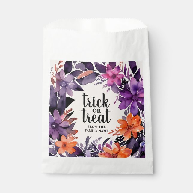 Spooky Elegance Halloween Floral Wreath Collection Favour Bag (Front)