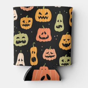 Spooky Elegance: Halloween Pumpkin Art Can Cooler