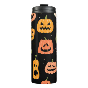 Spooky Elegance: Halloween Pumpkin Art Thermal Tumbler