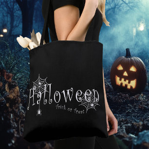 Spooky Elegance: Halloween Spider Web Design Tote Bag