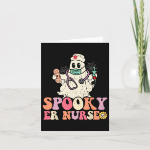 Spooky Emergency Room Nurse Fun Halloween Costume  Card