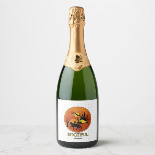 Spooky Equestrian Poster Sparkling Wine Label