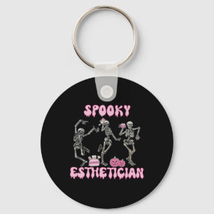 Spooky Esthetician Halloween Skeleton Skin Therapi Keychain