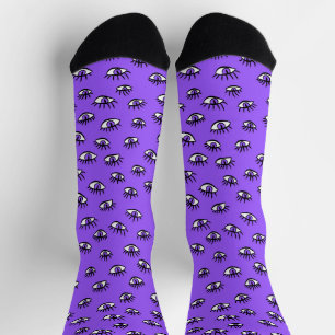 Spooky Evil Eyes Purple Halloween Socks