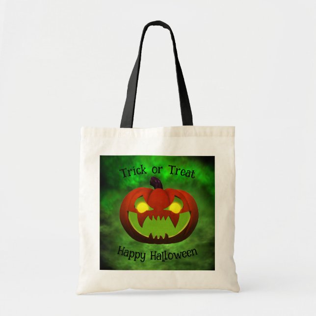 Spooky Evil Halloween Pumpkin Tote Bag (Front)