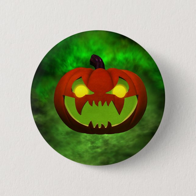 Spooky Evil HalloweenPumpkin 2 Inch Round Button (Front)