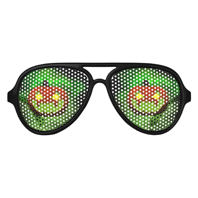 Spooky Evil HalloweenPumpkin Aviator Sunglasses (Front)