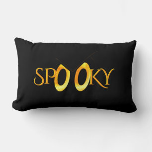 Spooky Eyes Cartoon w Monogram Lumbar Pillow