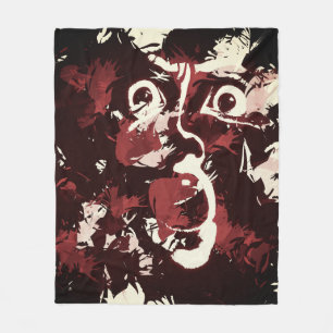 spooky face fleece blanket