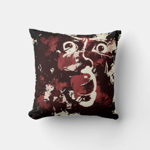 spooky face throw pillow