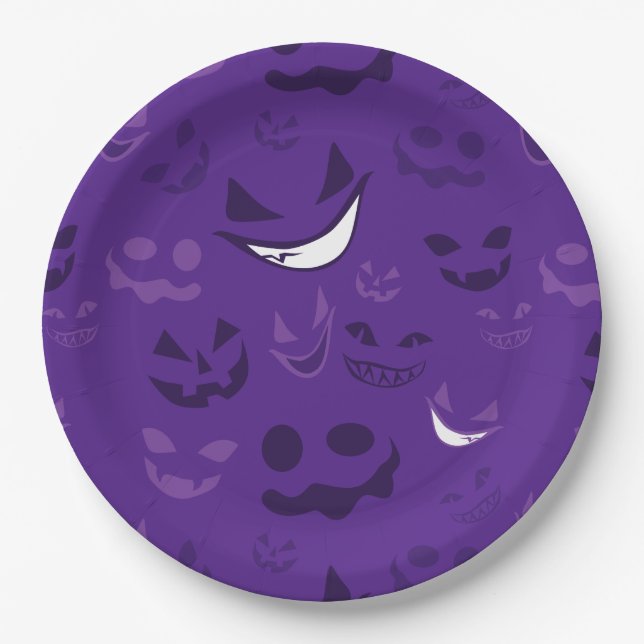 Spooky Faces Paper Plate (Front)