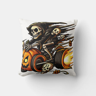 Spooky Fast: Haunted Speed Throw Pillow