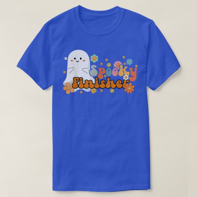 Spooky Finisher Retro Groovy Cute Ghost Halloween  T-Shirt (Design Front)