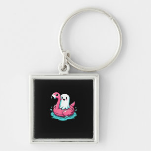 Spooky Flamingo Funny Spooky Summer Summerween Keychain