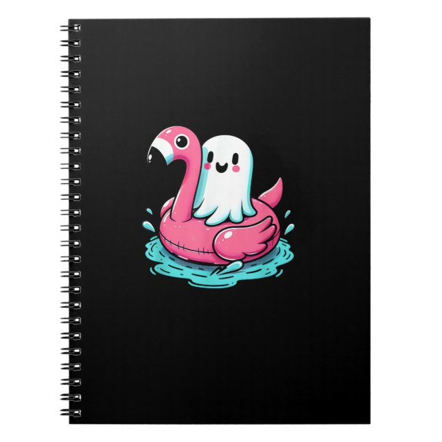 Spooky Flamingo Funny Spooky Summer Summerween Notebook (Front)