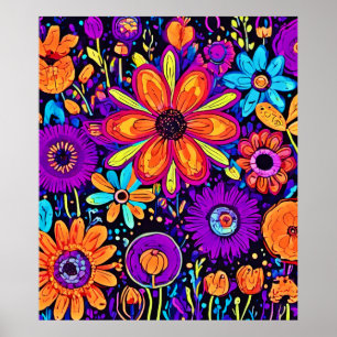 Spooky Floral Art Poster