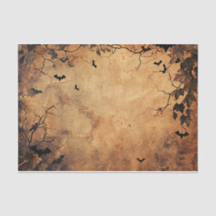 Spooky Flying Bat Autumn Leaf Halloween Decoupage Tissue Paper