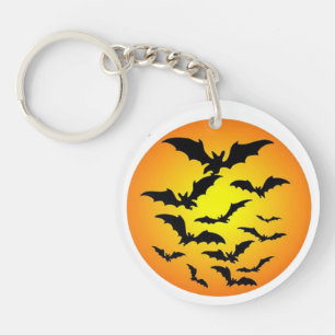 Spooky Flying Bats Halloween Keychain