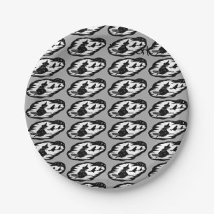 spooky flying witches on broomsticks halloween paper plate