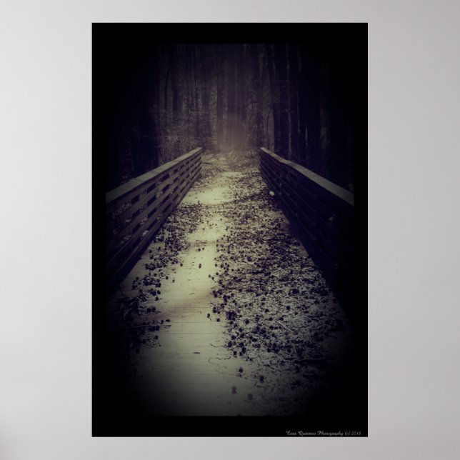 Spooky Foggy Walking Bridge Poster (Front)