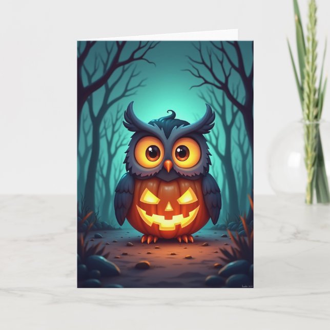 Spooky Forest Owl Card (Front)