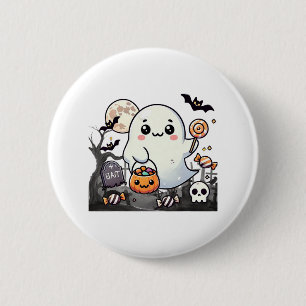 Spooky Friends Cute Halloween Ghost Pumpkin Moon 2 Inch Round Button