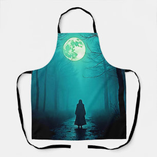 Spooky Full Moon Night Design Apron