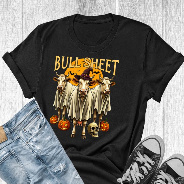 Spooky Fun Attire: Bull Sheet Halloween T-Shirt (Creator Uploaded)