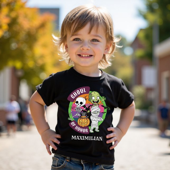 Spooky Fun Halloween Monster Cartoon Kids Birthday T-Shirt (Creator Uploaded)