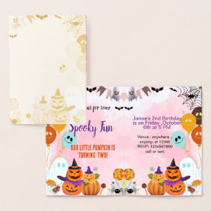 spooky fun pinkghost halloween template invitation