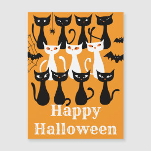 Spooky funny Halloween cats magnetic Card